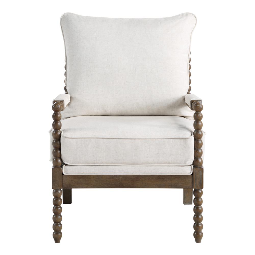 Fletcher Spindle Chair in Linen Fabric with Brush Charcoal Finish, FLR-L32. Picture 3
