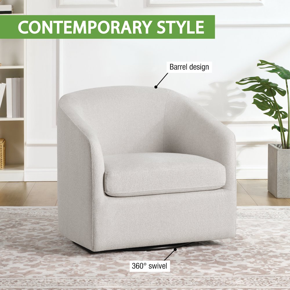 Parker Swivel Tub Chair in Cream Fabric. Picture 11
