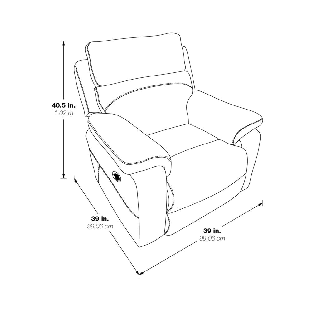 Bryson Recliner With Espresso Faux Leather, BYS-BPU1. Picture 2