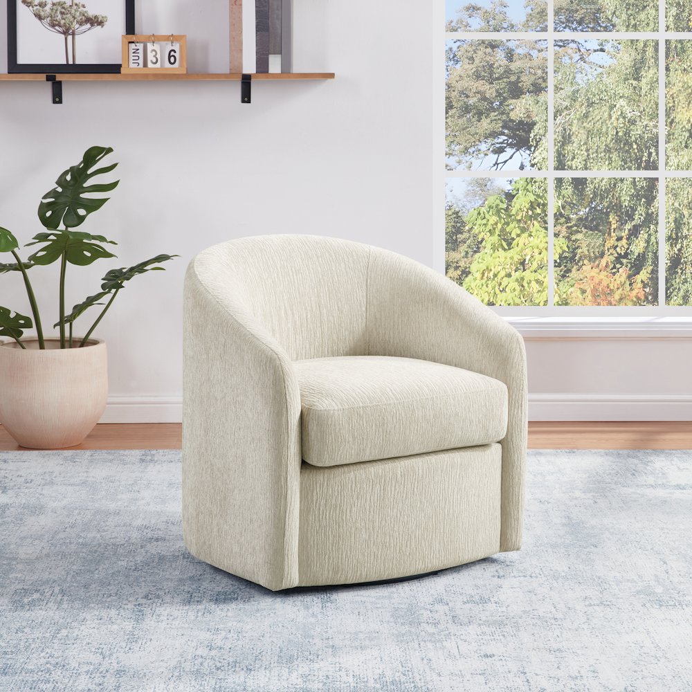 Bella Swivel Chair in Linen Fabric. Picture 7