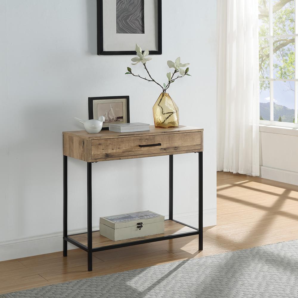 Quinton 30" Foyer Table in Salvage Oak, QTN507-SLV. Picture 6
