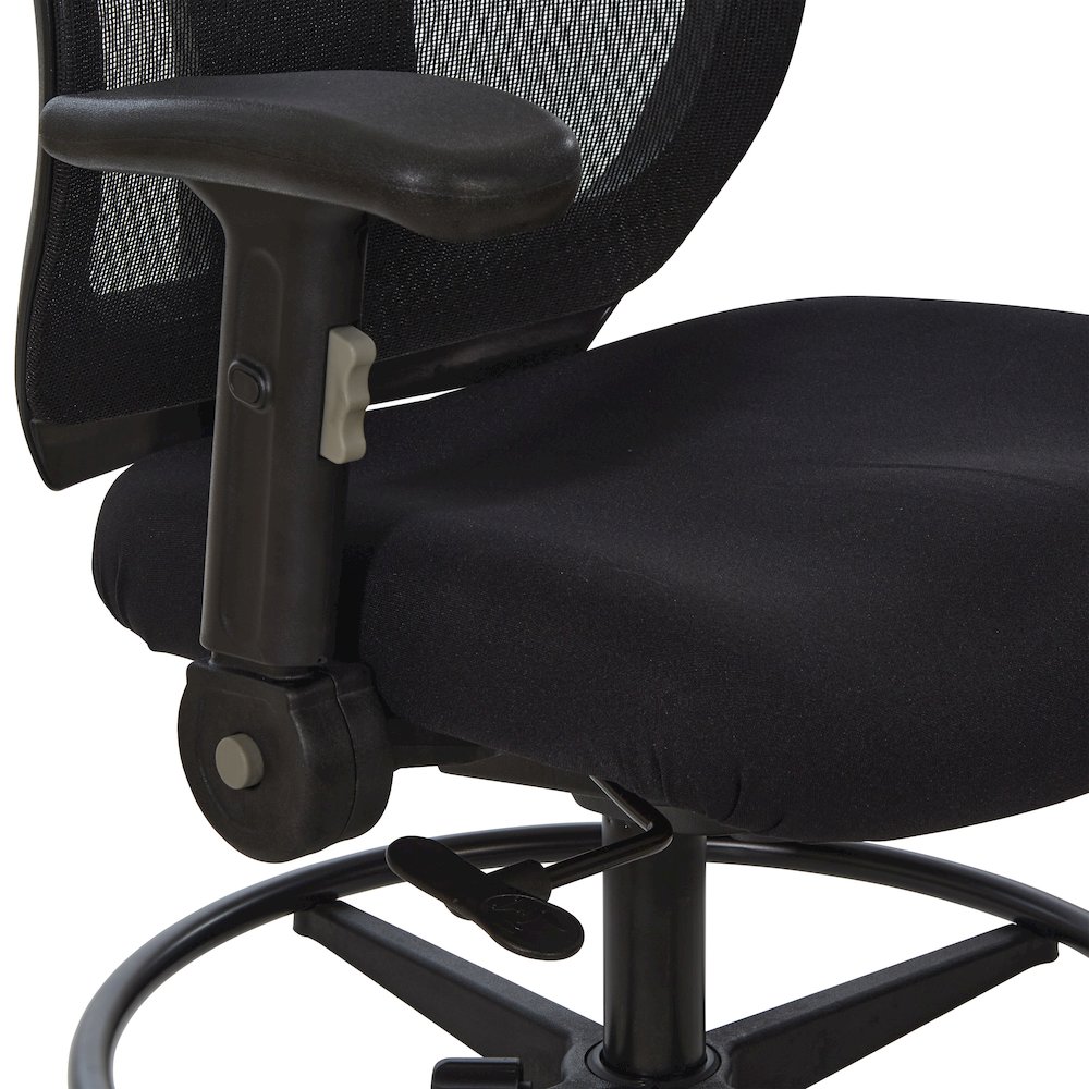 ProGrid Mesh Back Drafting Chair in  FreFlex Coal Fabric with Padded Seat. Picture 10
