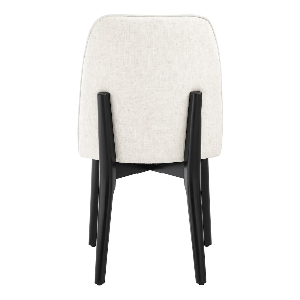 Jada Dining Chair 2-Pack in Linen Fabric with Black Finish Wood. Picture 7
