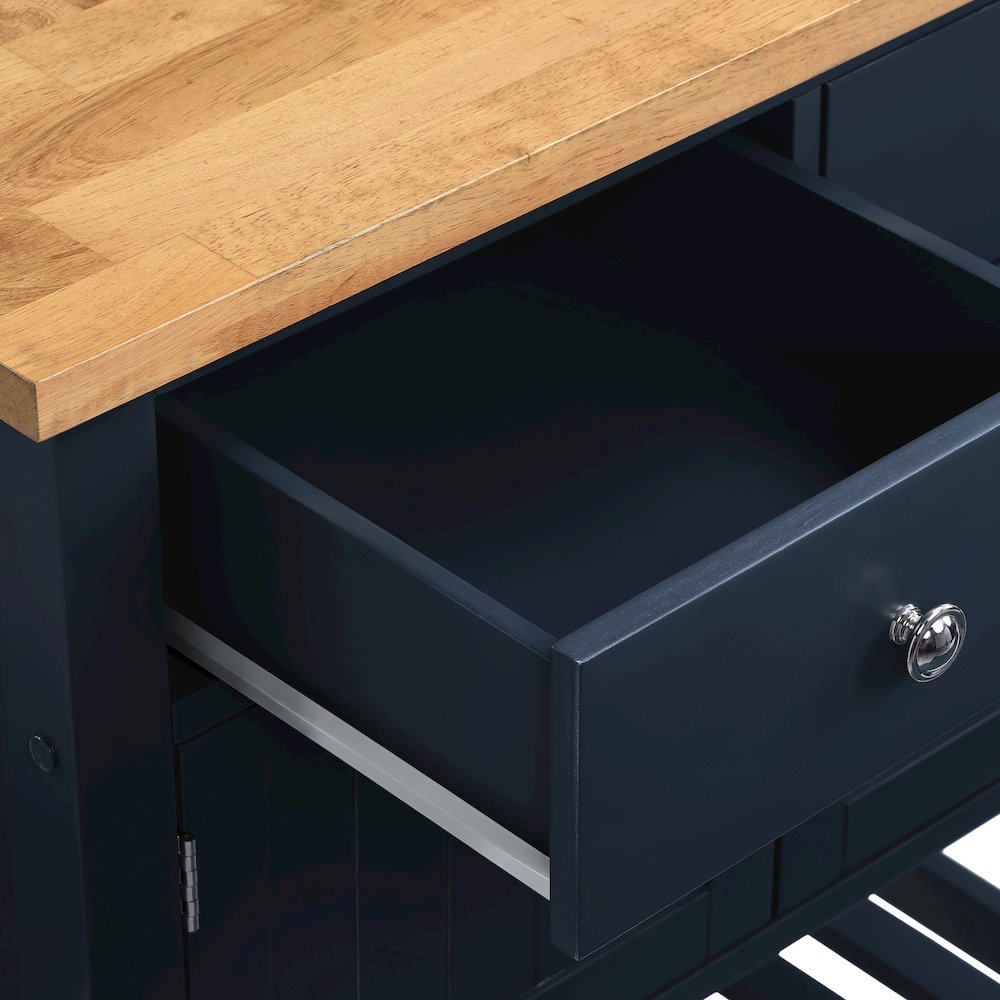 Stirling Kitchen Cart in Blue Finish. Picture 7