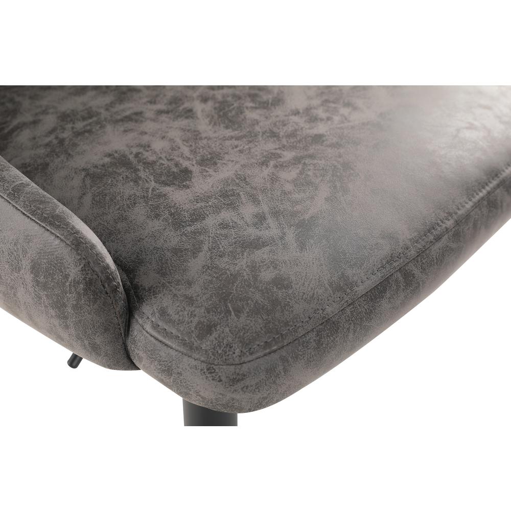 Sylmar Height Adjustable Stool in Charcoal Faux Leather. Picture 7