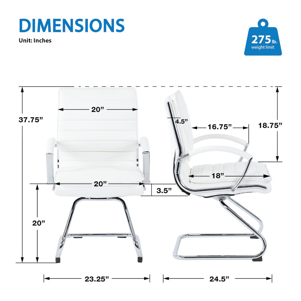Guest Faux Leather Chair with Chrome Base and Includes Removable Arm Sleeves. Picture 8