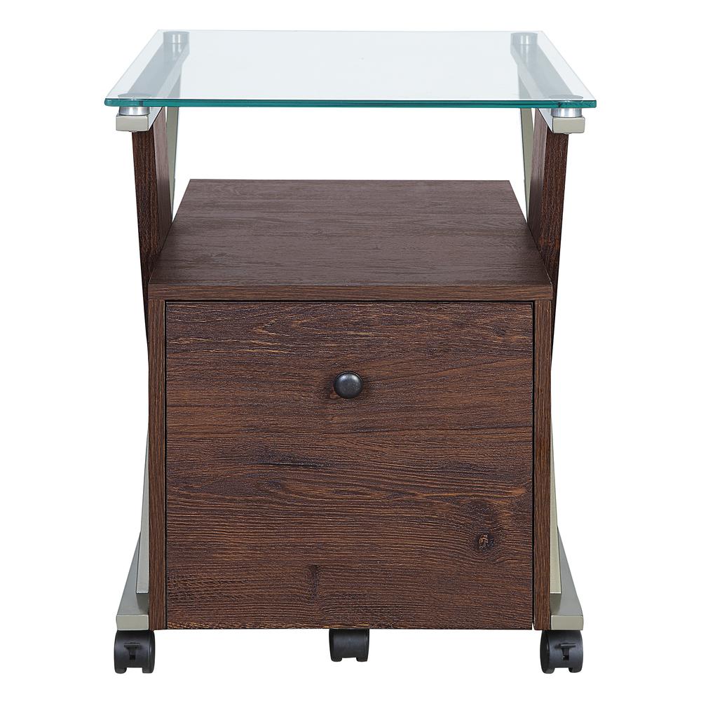 Zenos Mobile File Cabinet with Casters in Traditional Cherry. Picture 3