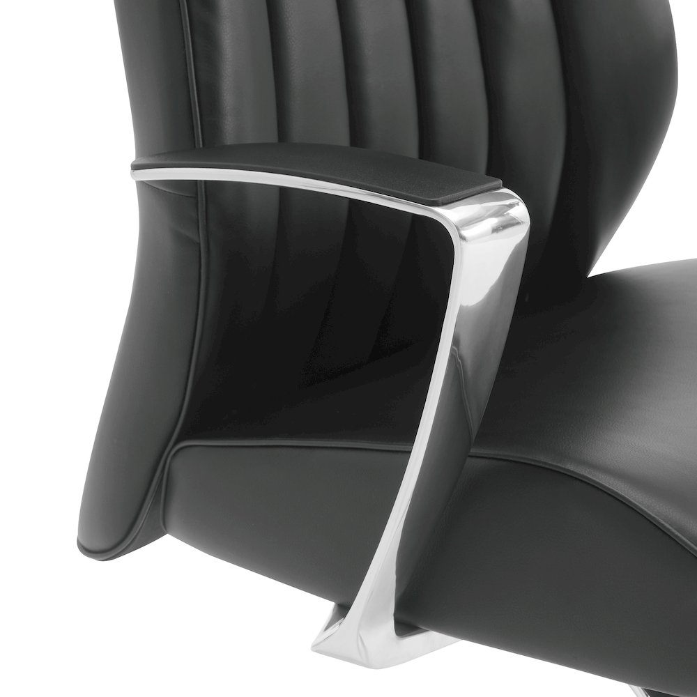 Visitor’s Chair with Fixed Padded Aluminum Arms and Chrome Sled Base. Picture 8