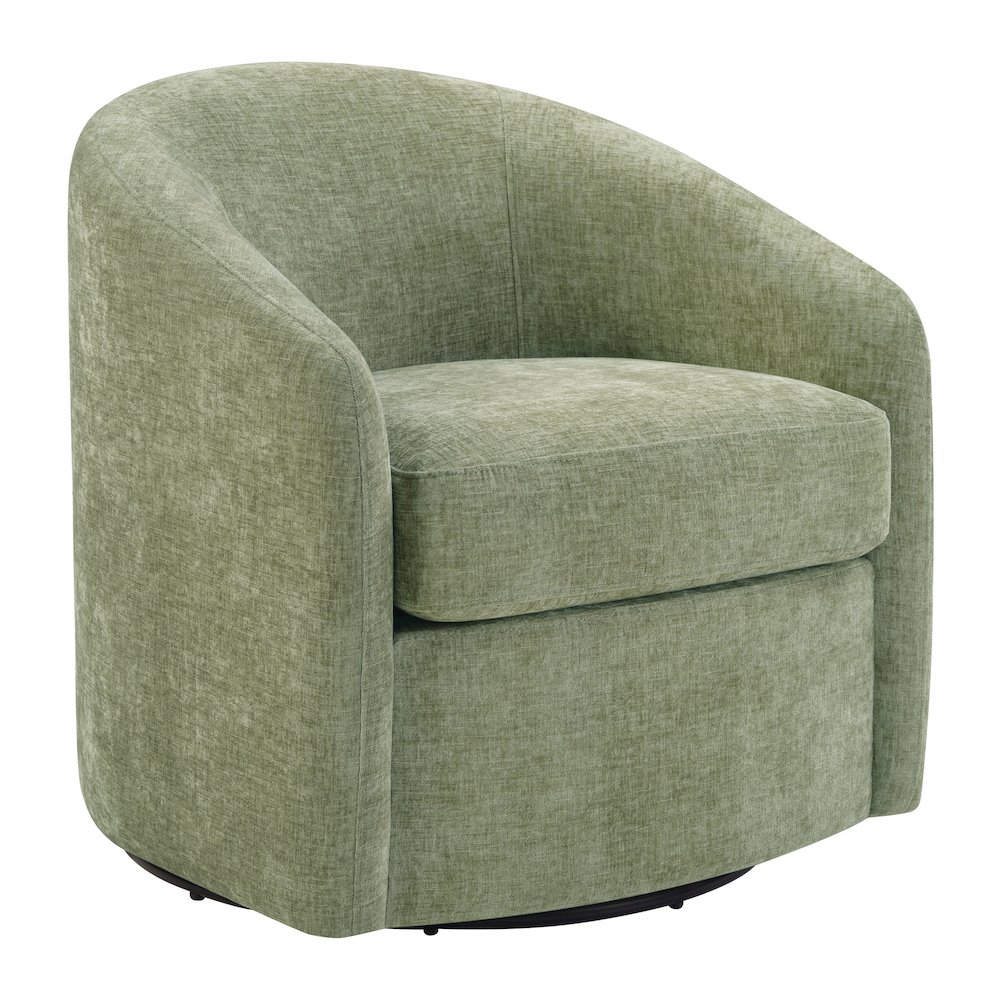 Bella Swivel Chair in Leaf Fabric. Picture 1
