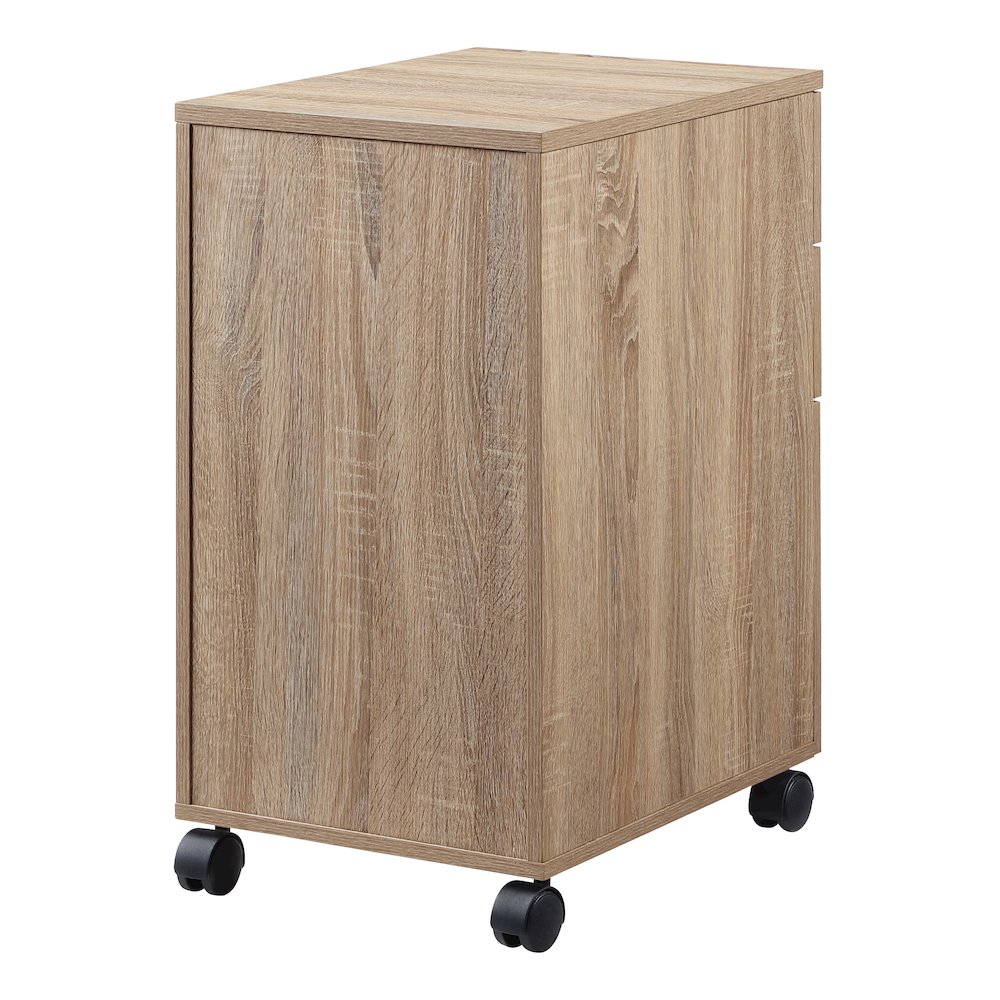 Ace 3 Drawer Mobile File in River Oak Finish. Picture 4