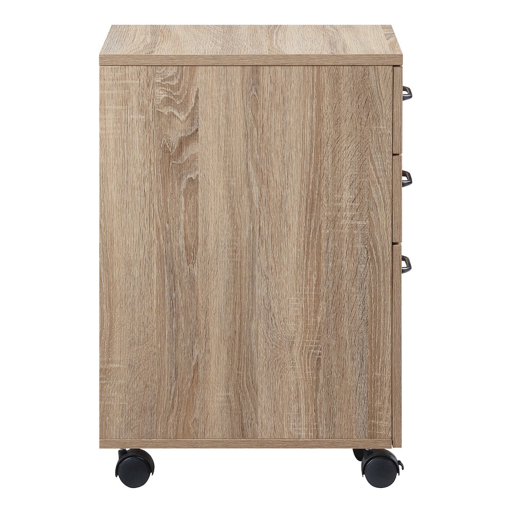Ace 3 Drawer Mobile File in River Oak Finish. Picture 3