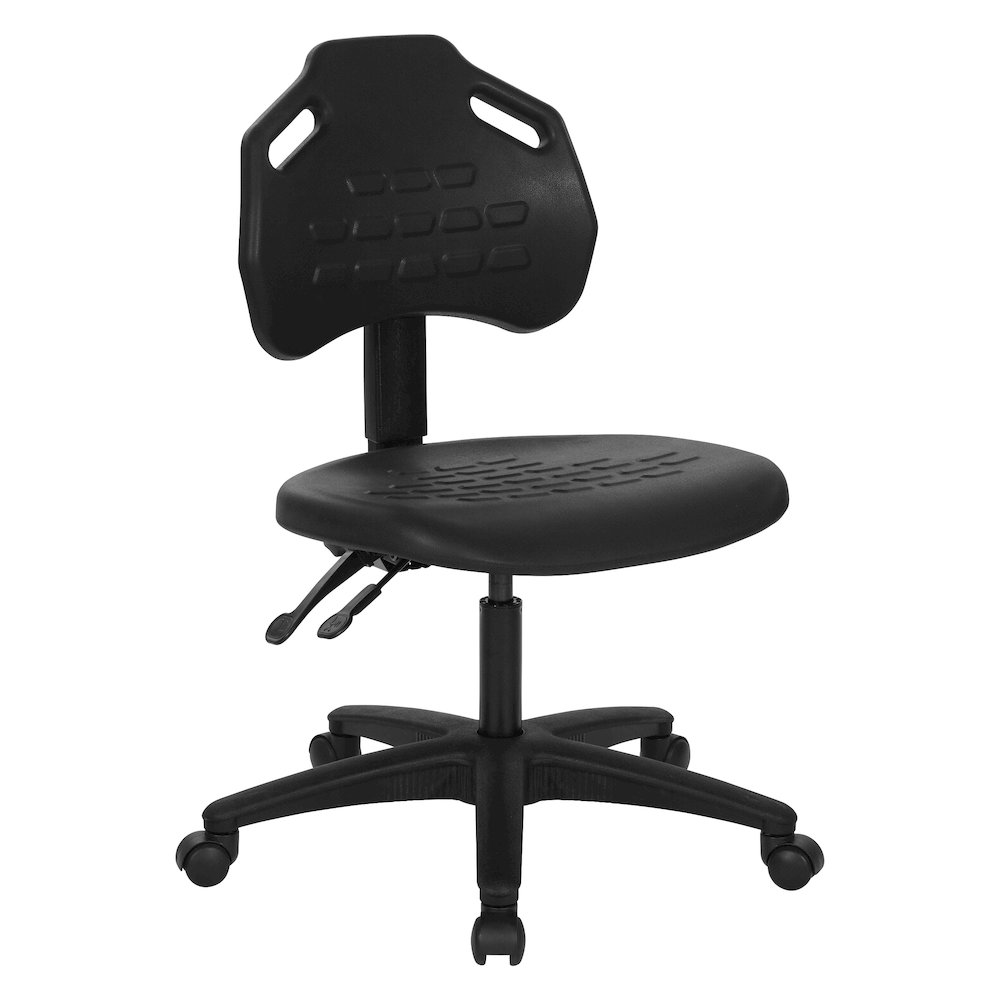 Black Self Skinned Urethane Task Chair Seat With Tilt Back Angel Adjustable. Picture 1