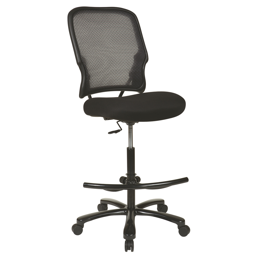 Big Man's Dark AirGrid® Back with Black Mesh Seat Double Layer Seat Drafting Chair. Picture 1