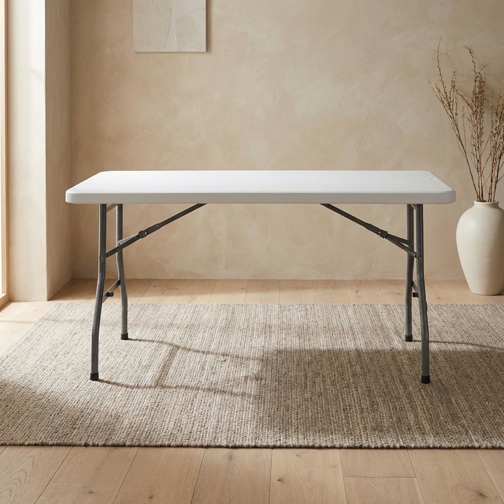 Light Grey, Folding Table, Quality Build, Durable Wood Frame. Picture 2