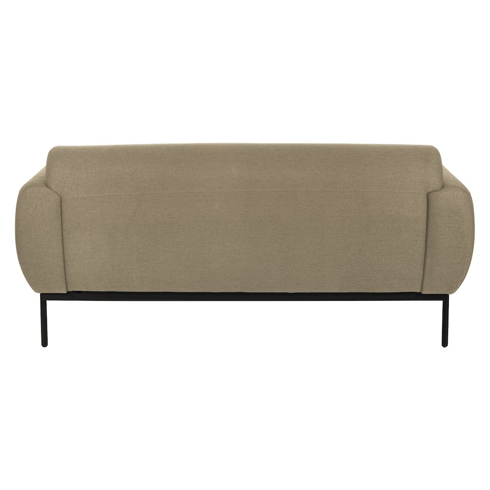 Delta Sofa in Taupe Fabric with Black Metal Legs. Picture 6