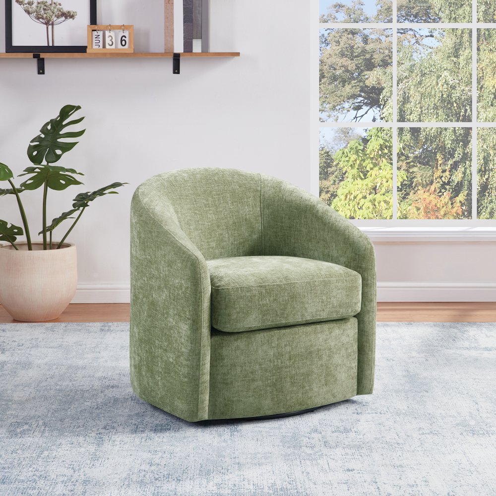 Bella Swivel Chair in Leaf Fabric. Picture 7