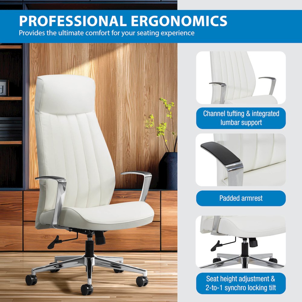 High-Back Ion Technology in Dillon snow Chair with Fixed Padded Aluminum Arms. Picture 9