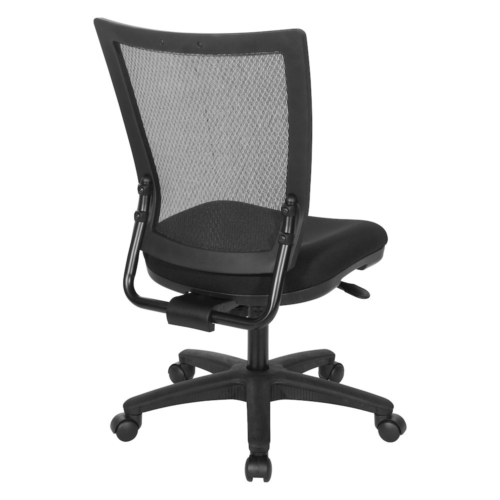 Worksmart Height Adjustable Armless Task Chair with Breathable Mesh Back. Picture 5