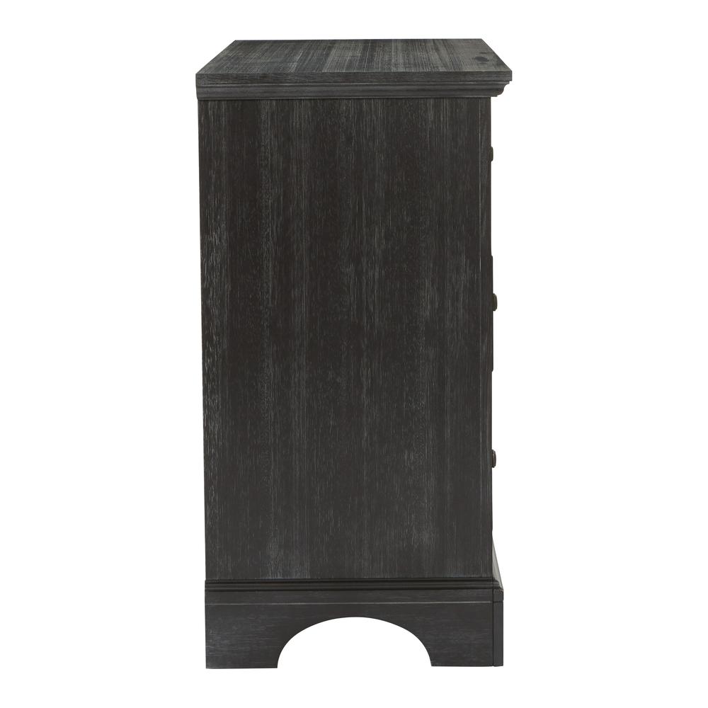 Farmhouse Basics 3 Drawer Chest in Rustic Black, BP-4200-04B. Picture 4