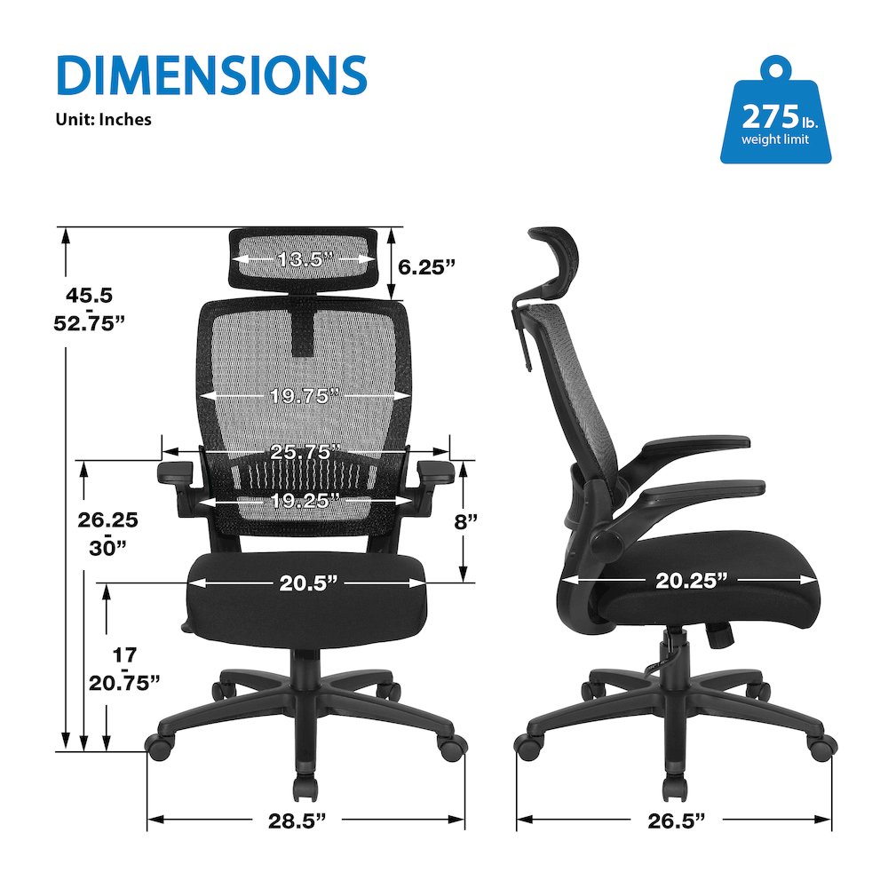 Managers Chair With Mesh Back In Black Fabric Seat Molded Foam. Picture 3