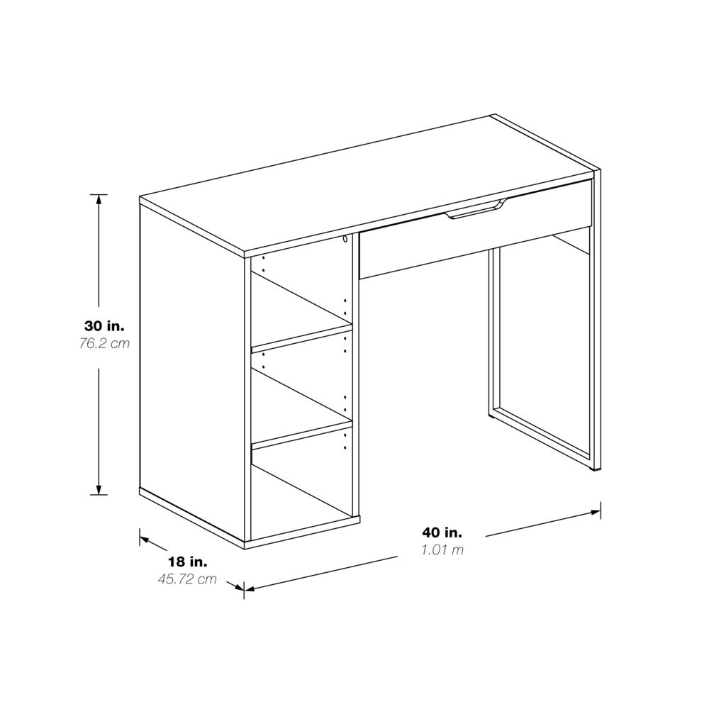 Ravel 40"W Desk in White Finish, RV938-WH. Picture 2