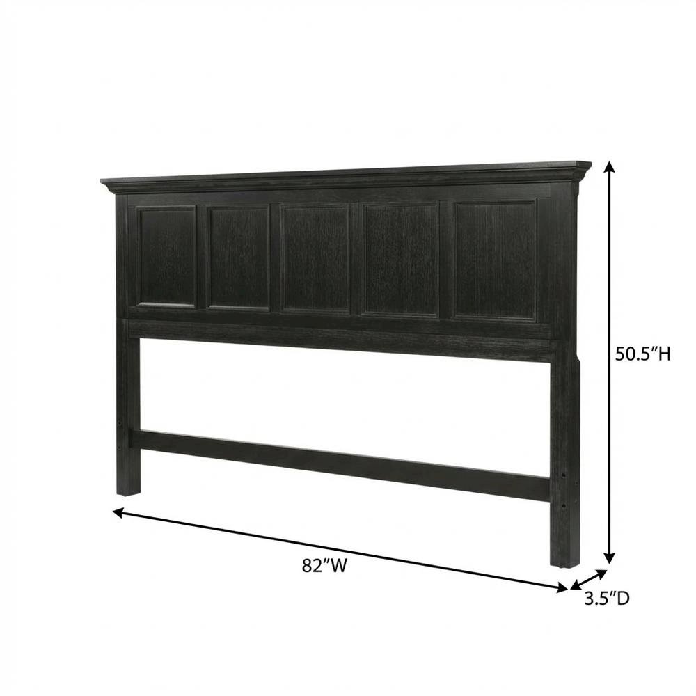 Rustic Black King Bed Headboard, Mahogany, Steel Frame for Farmhouse Décor. Picture 6