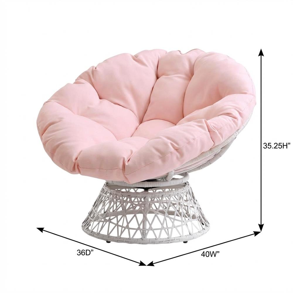 Pink Polyester Outdoor Lounge Chair With Eclectic Style And 29 Lb. Weight. Picture 7