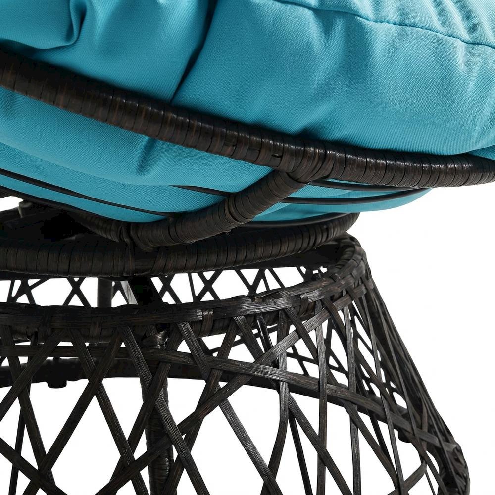 Blue Outdoor Lounge Papasan Chair With Sturdy Frame And Comfortable Design. Picture 6