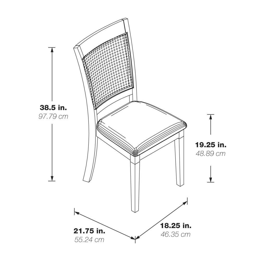 Walden Cane Back Dining Chair 2pk, Linen / Antique White. Picture 3