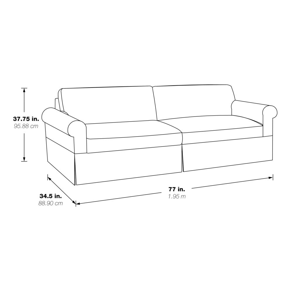 Slip Cover Sofa in Navy Fabric. Picture 5