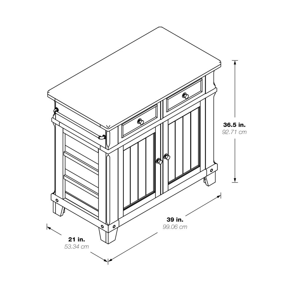 Madison Kitchen Island, White. Picture 2