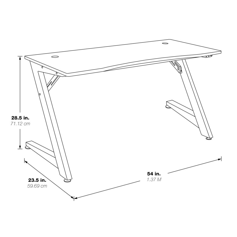 Beta Battlestation Gaming Desk with Black Carbon Top and Matte Blue Legs, BET25-BLU. Picture 2