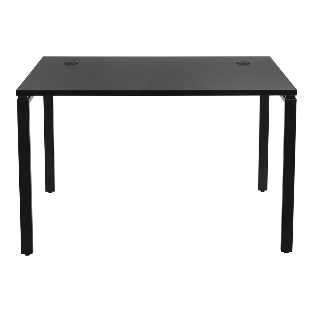 48" Writing Desk with Black Laminate Top and Black Finish Metal Legs, PRD3048D-BLK. Picture 5