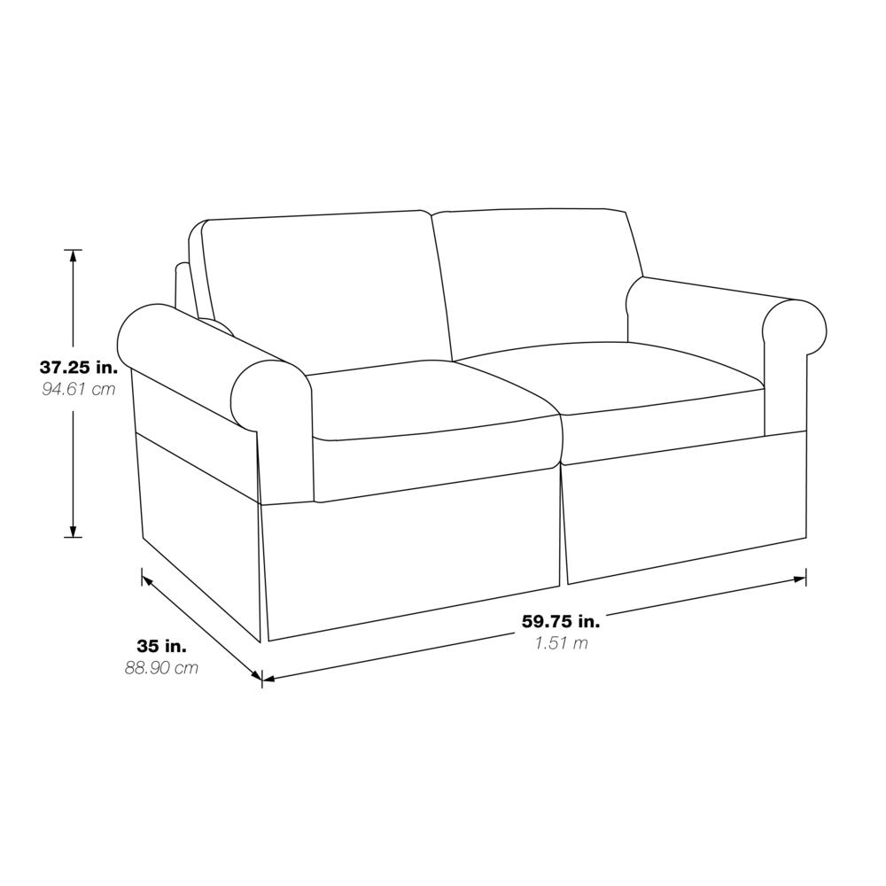 Loveseat with Navy Slip Cover. Picture 5