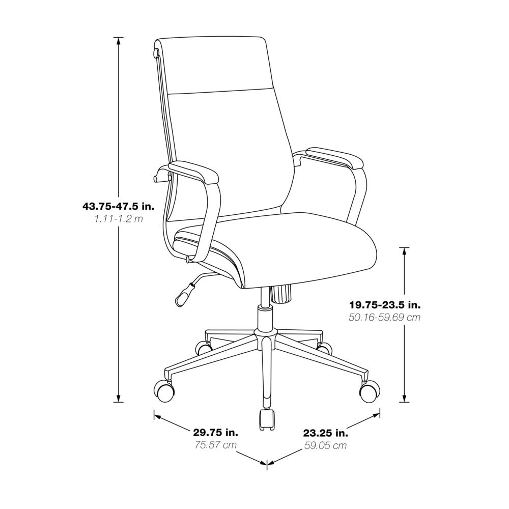 High Back Manager's Chair with Dillon Blue Antimicrobial Fabric and Chrome Base. Picture 3