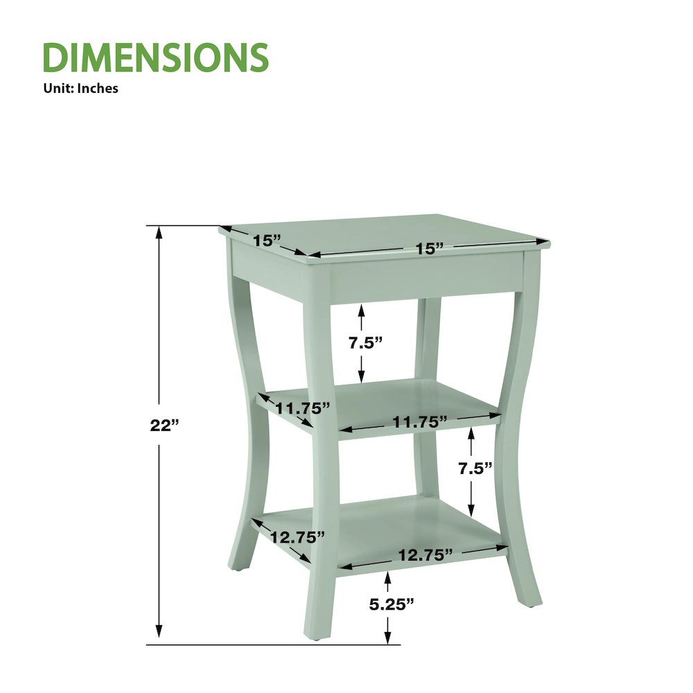 Golden Side Table in Sage Green Wood Finish. Picture 3