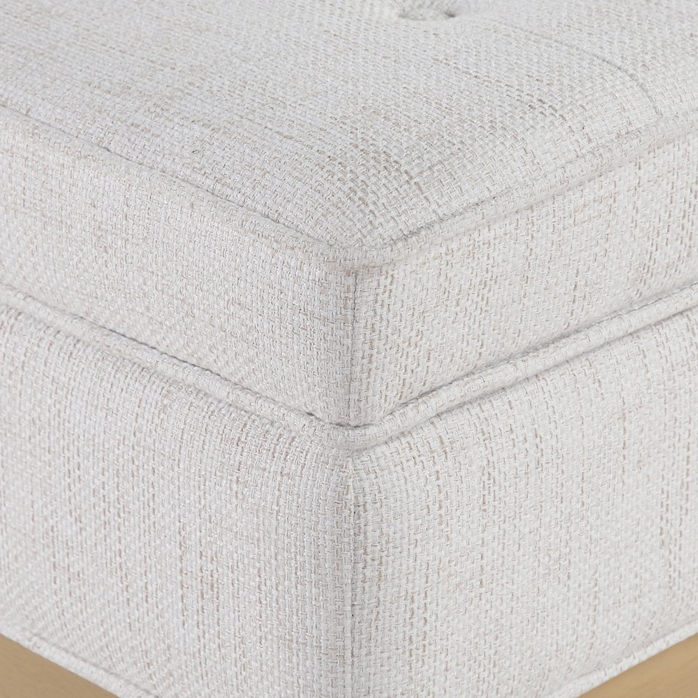 Katheryn Storage Bench in Linen Fabric with National Wood Legs. Picture 11