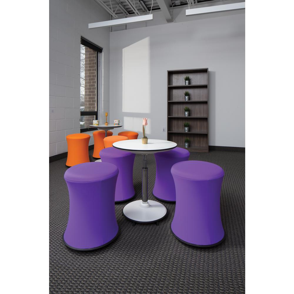 Active Height Stool with White Frame and Orange Fabric 18"-26", ACT3020-18. Picture 2