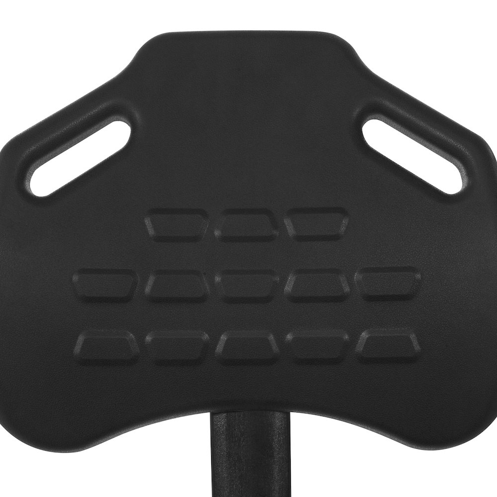 Black Self Skinned Urethane Armless Guest Chair in Black Finish Frame. Picture 11