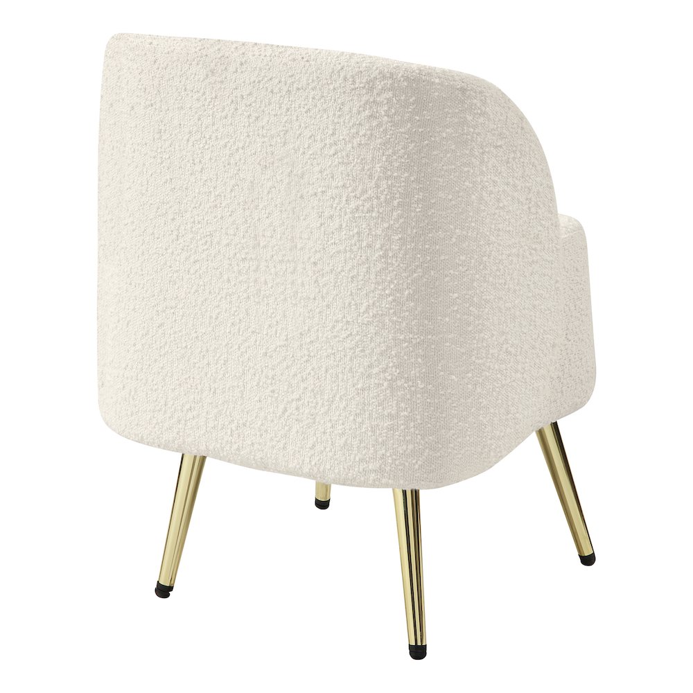 Abrina Vanity Chair in Textured Cream Fabric with Gold Legs. Picture 4