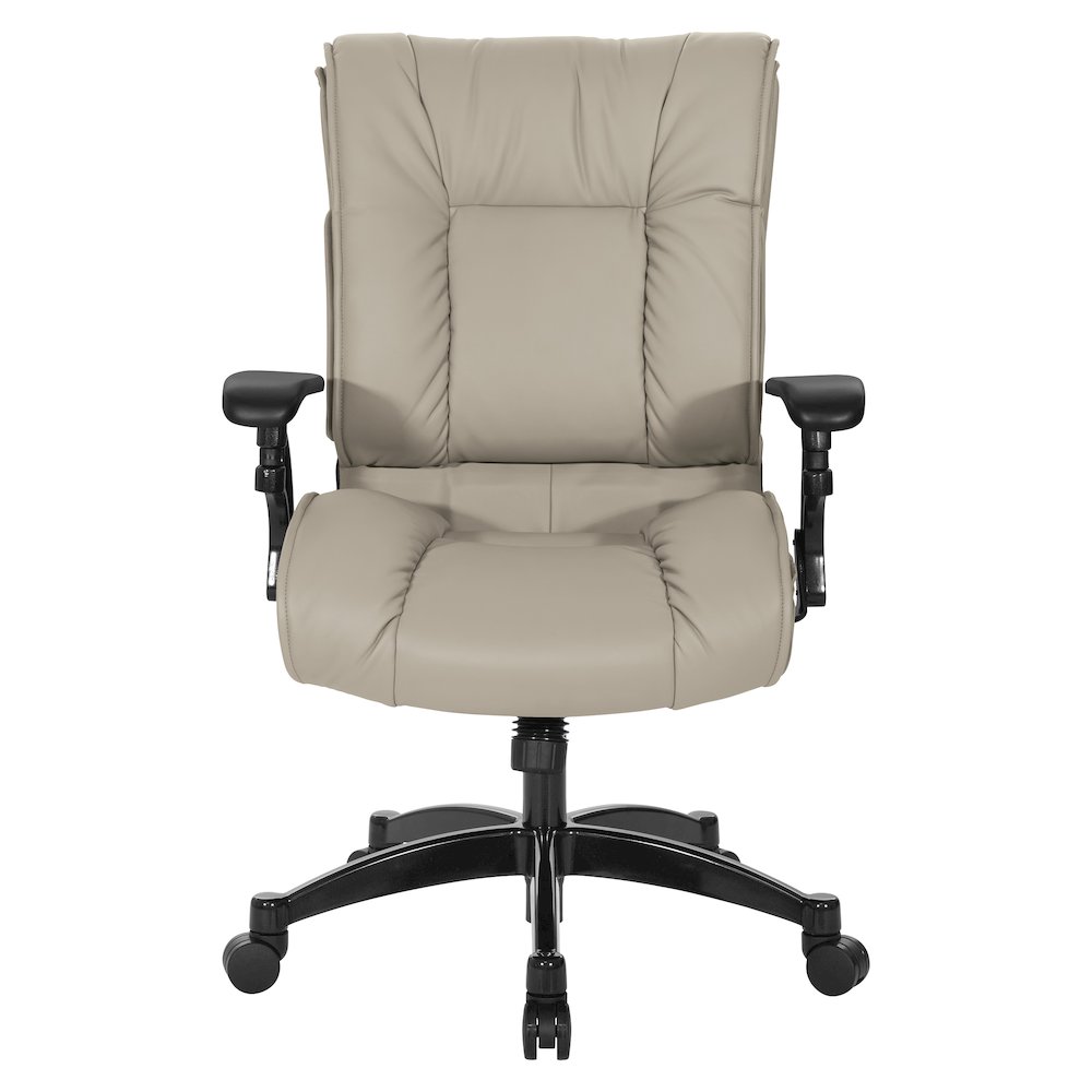 Taupe Leather Conference Chair with Cantilever Arms, Steel Base. Picture 3