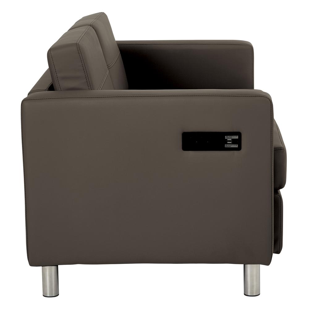 Atlantic Loveseat with Dual Charging Station in Dillon Graphite Fabric K/D, ATL52-R111. Picture 2