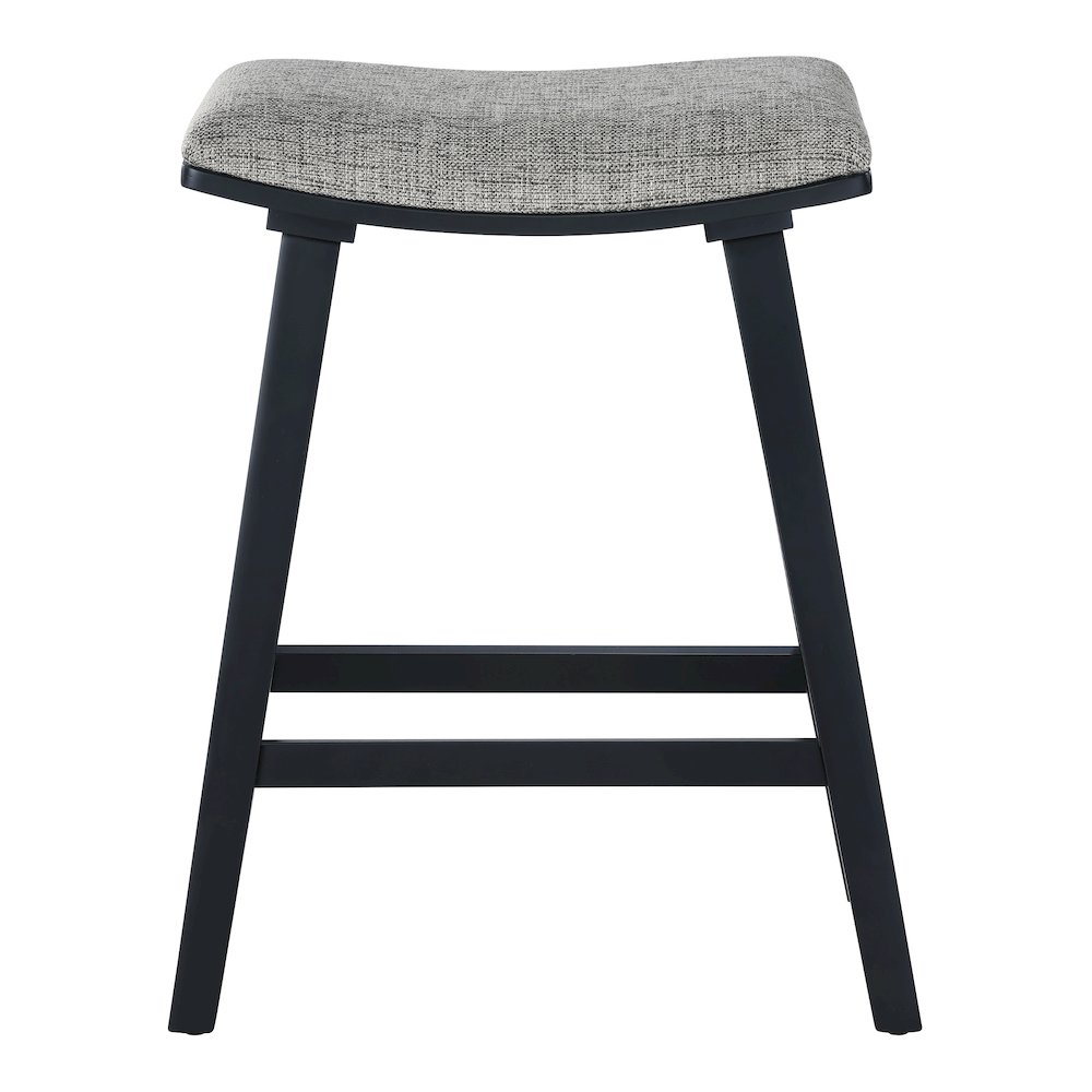 Coley 24" Saddle Stool 2-Pack With Graphite Fabric Seat And Black Wash Frame. Picture 7