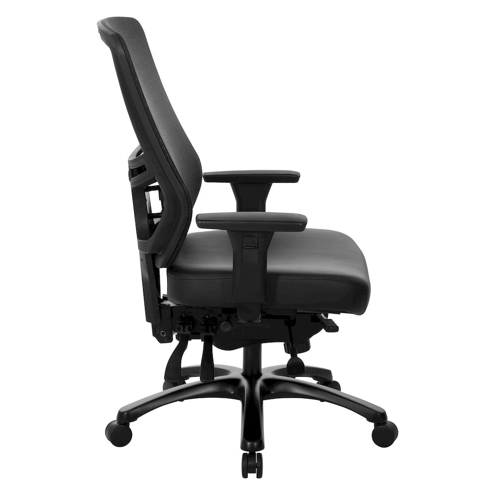 ProGrid Mesh Back Large Occupant Chair with 2-Way Adjustable PU-Padded Arms. Picture 3