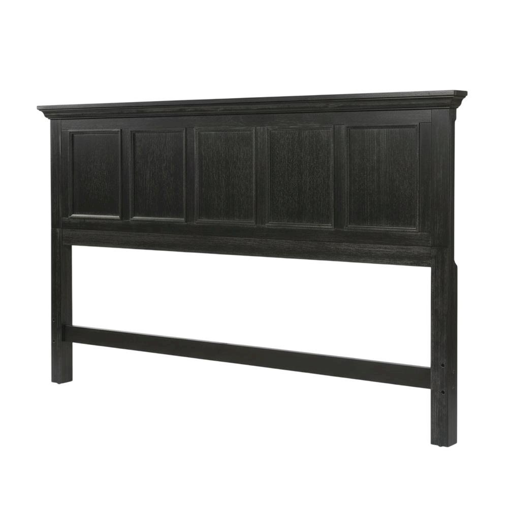 Rustic Black King Bed Headboard, Mahogany, Steel Frame for Farmhouse Décor. Picture 1