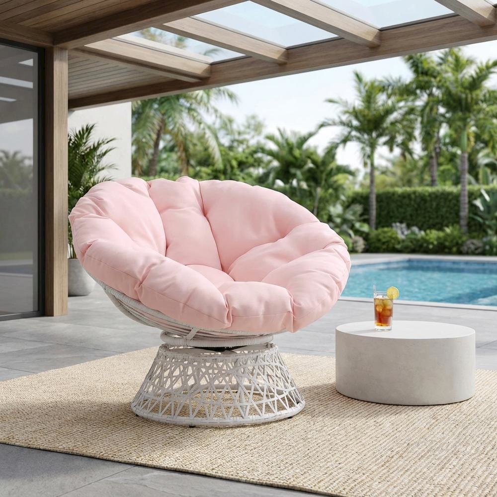 Pink Polyester Outdoor Lounge Chair With Eclectic Style And 29 Lb. Weight. Picture 3