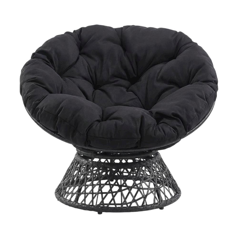 Durable Black Papasan Chair For Outdoor Lounge Comfort. Picture 4