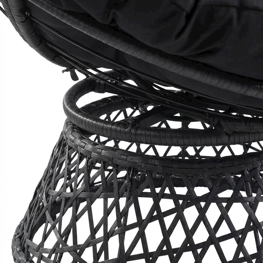Durable Black Papasan Chair For Outdoor Lounge Comfort. Picture 6