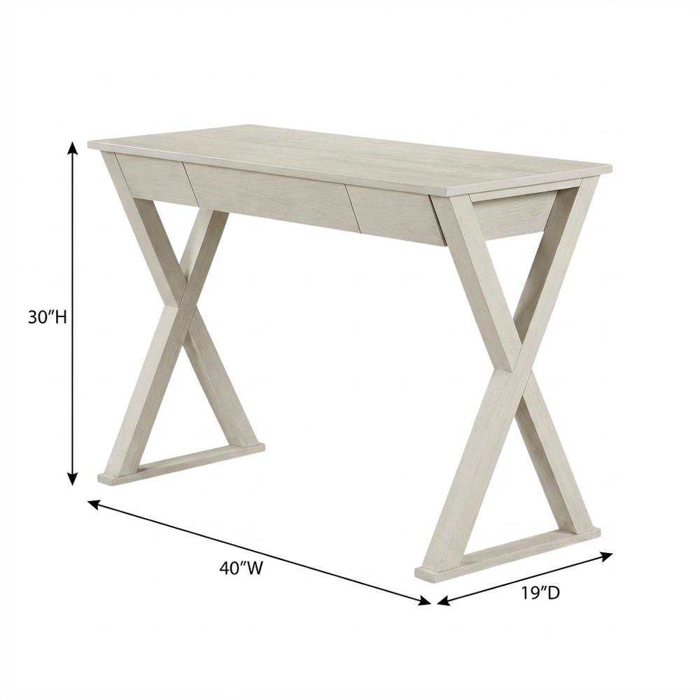 Wooden Desk in Natural Finish, Spacious Work Surface. Picture 7