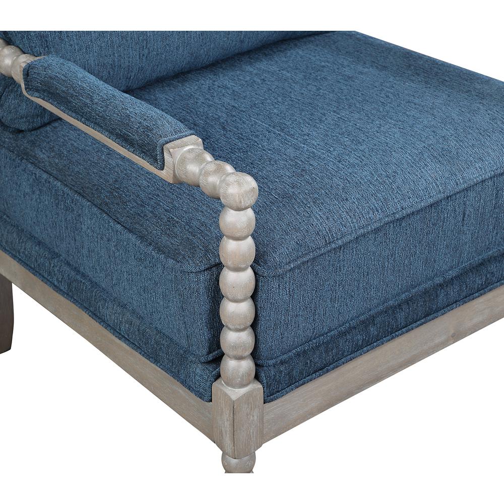 Abbott Chair in Azure Fabric with Brushed Grey Base K/D, ABB-BY4. Picture 7